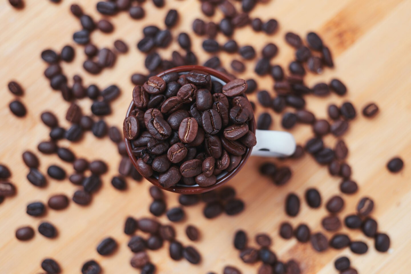 dark roasted coffee beans