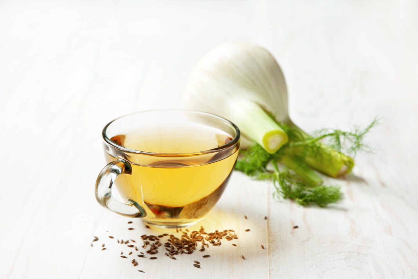 fennel tea with seeds and bulb
