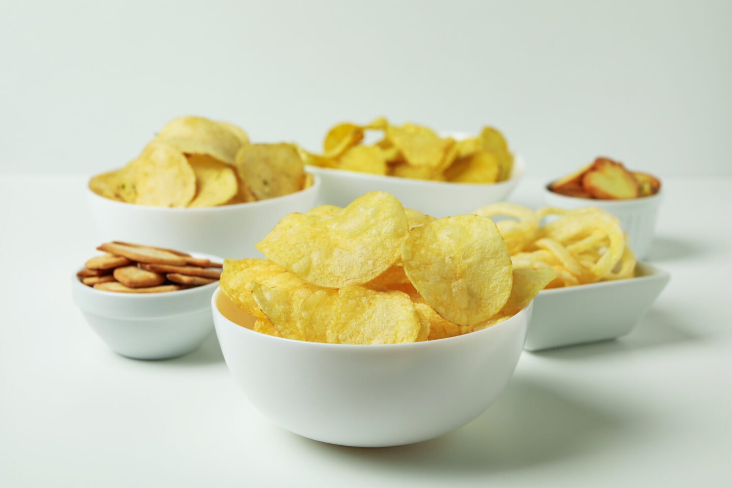 bowls with different snacks