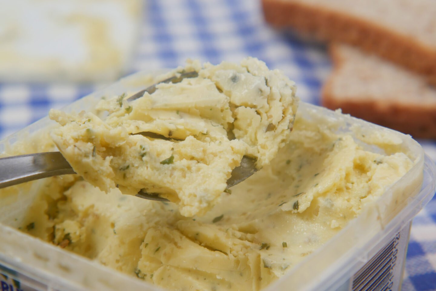 fresh garlic butter in a container