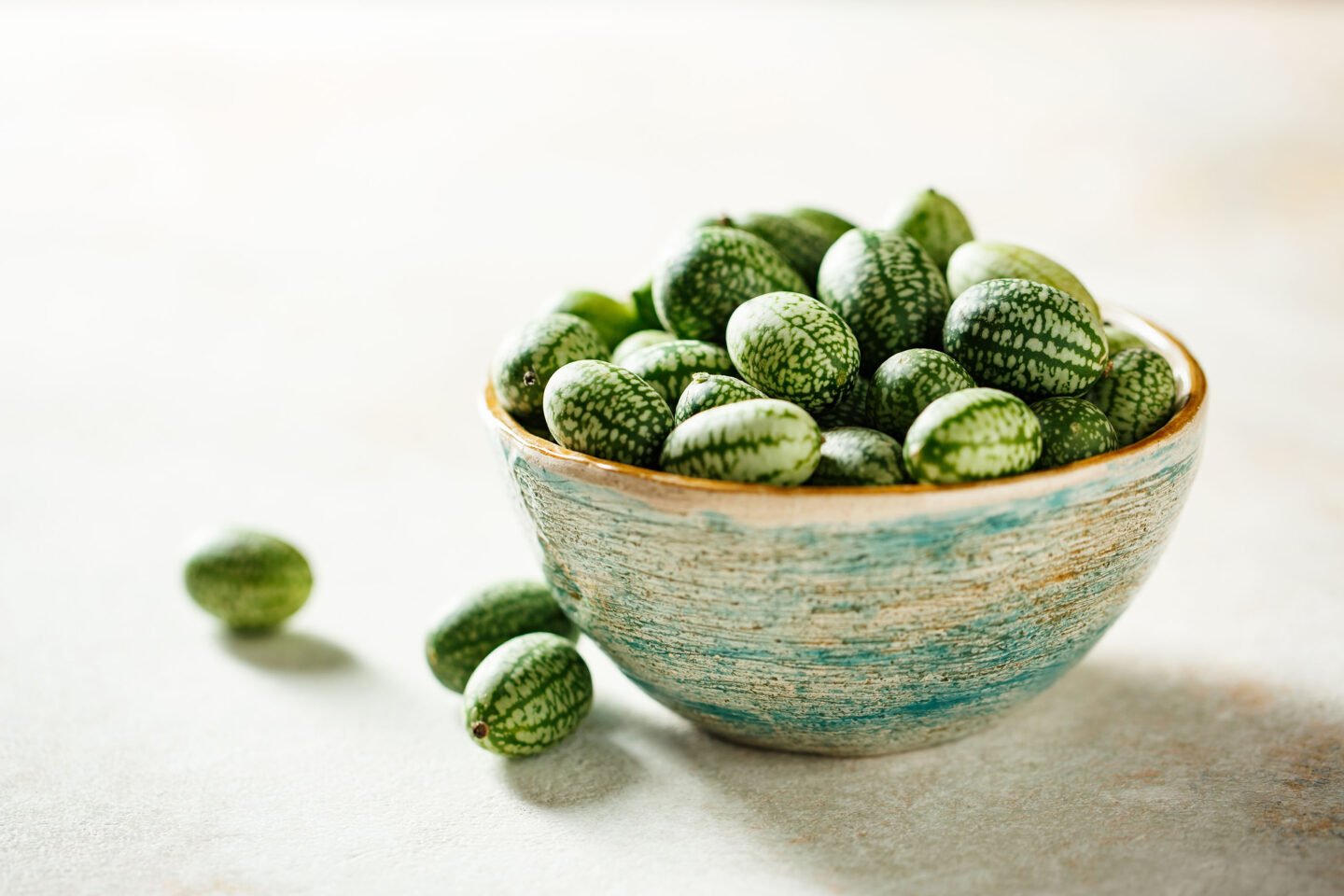 freshly harvested cucamelons