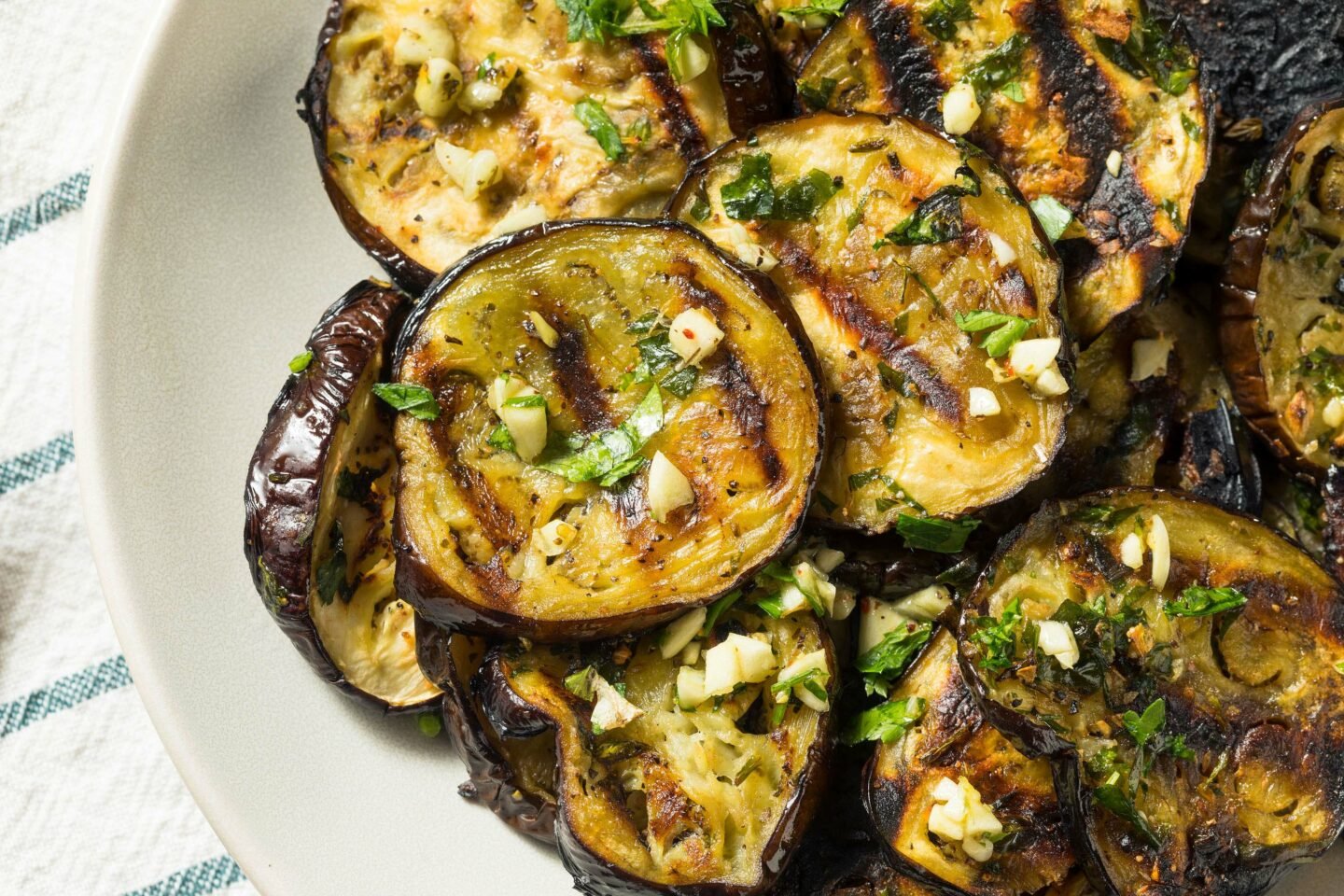 organic roasted grilled eggplants