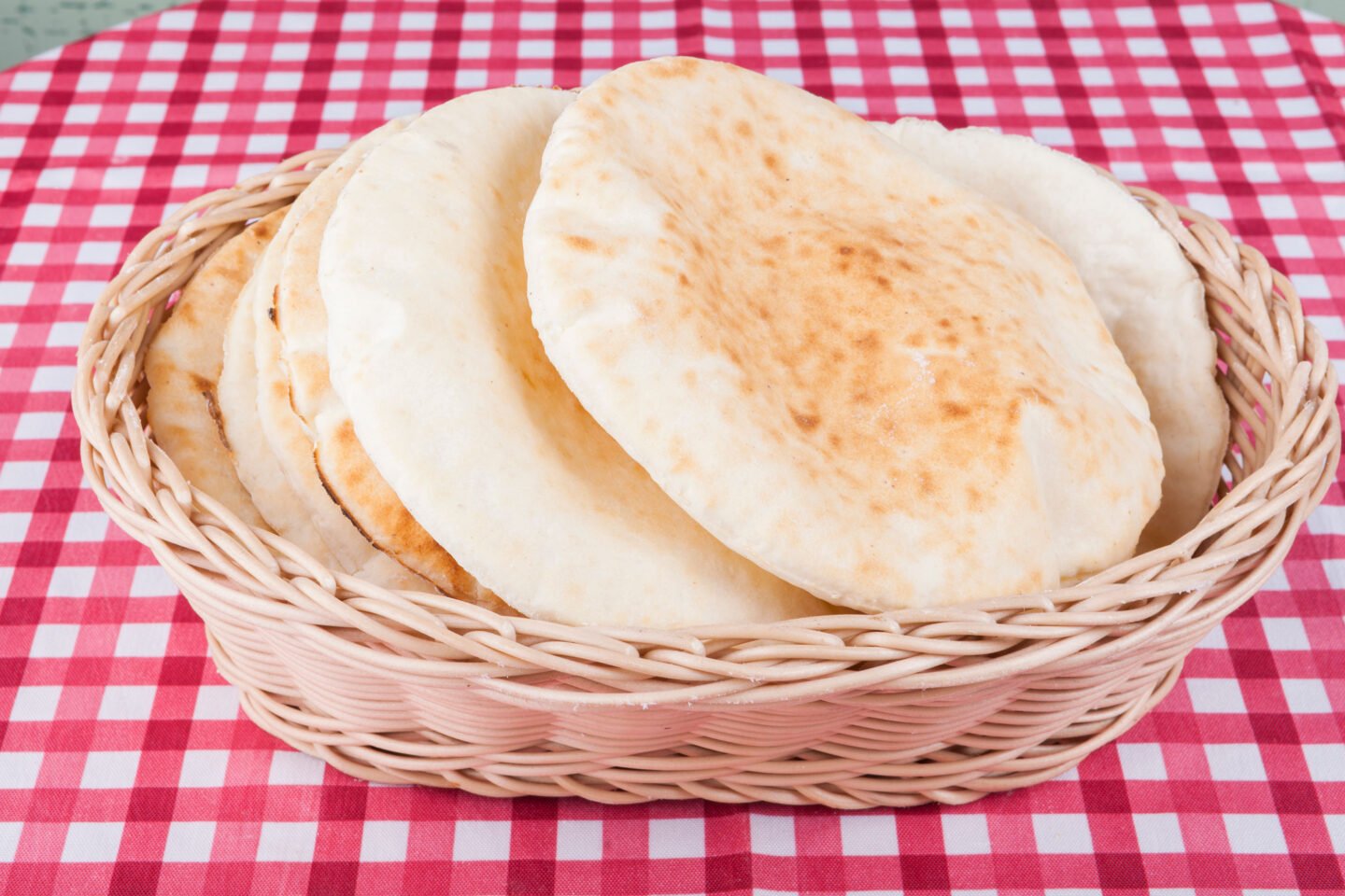 pita bread in a basket
