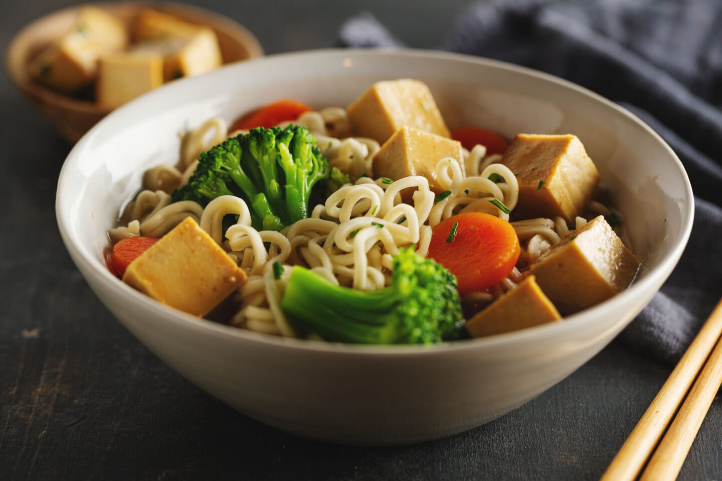 ramen with vegetables and tofu