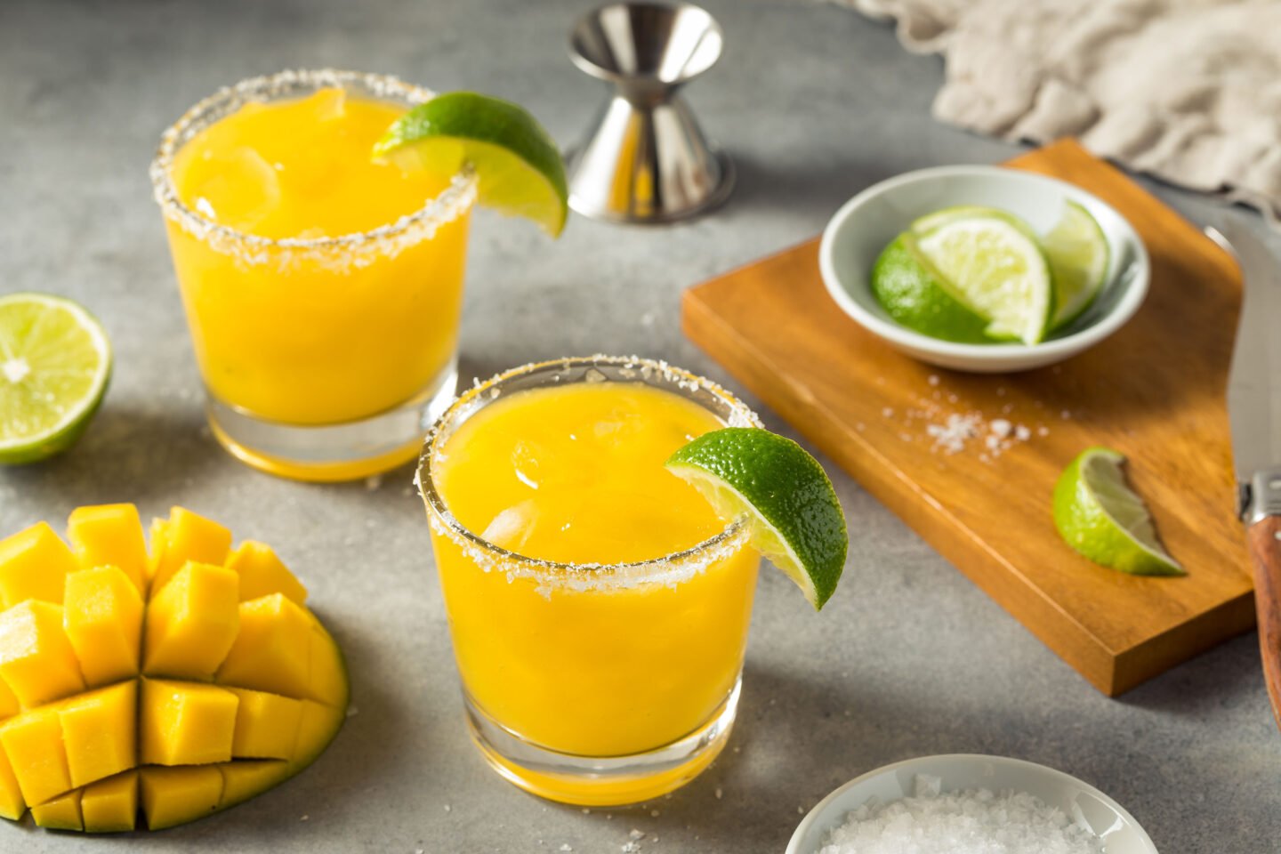cold mango margarita cocktail