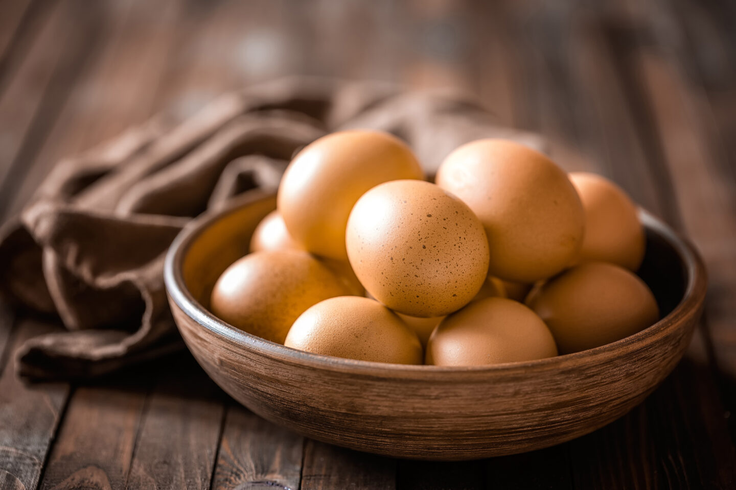 fresh eggs in a bowl