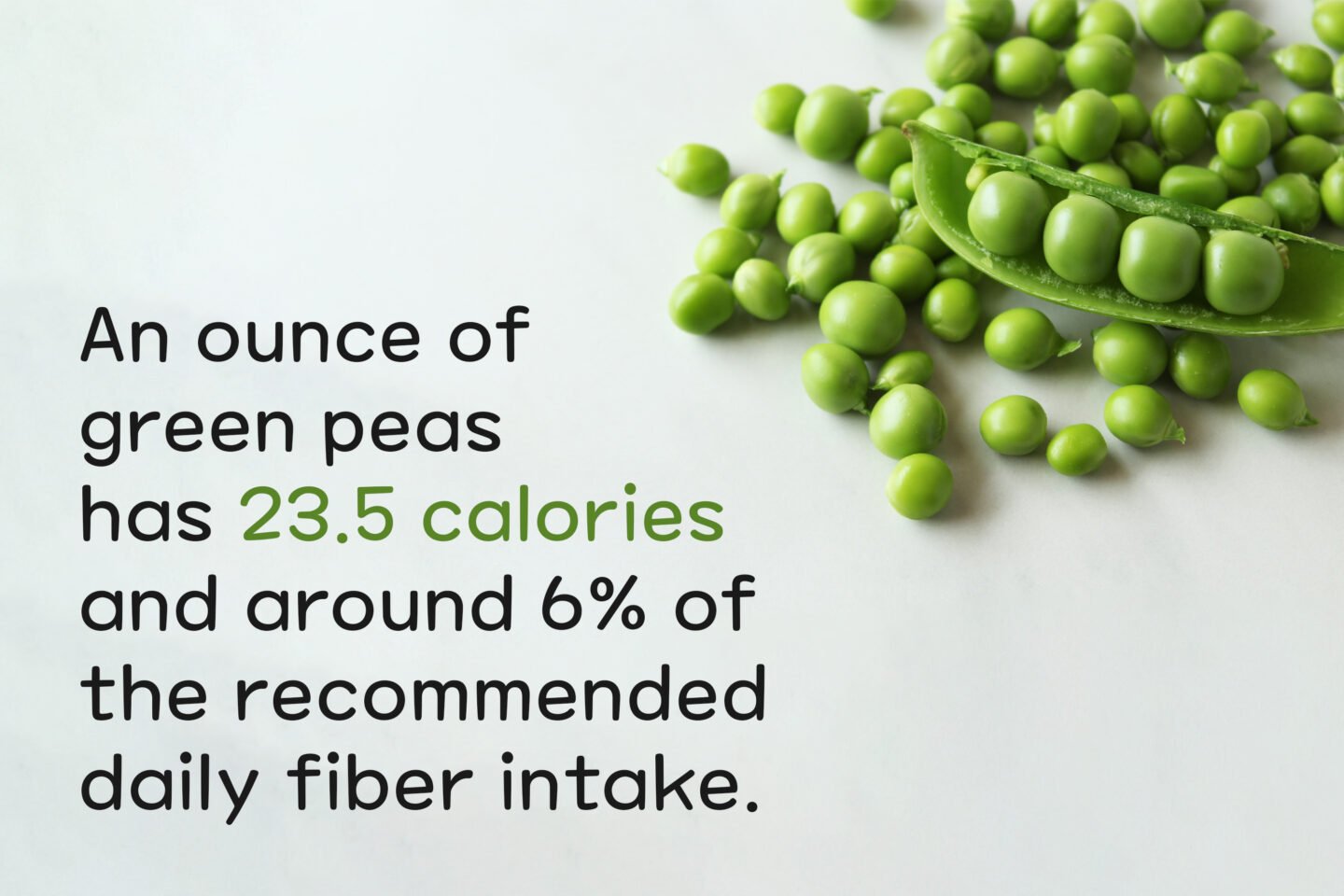 calories and fiber in green peas