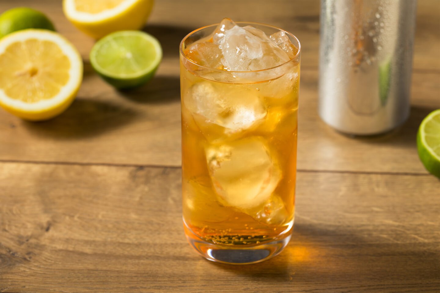 cold ginger beer with lemon lime