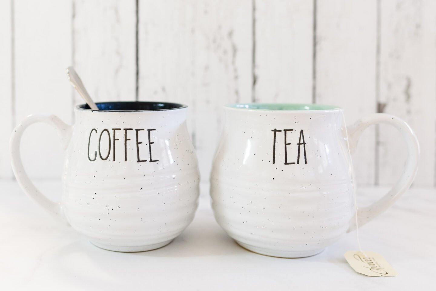 mugs of coffee and tea