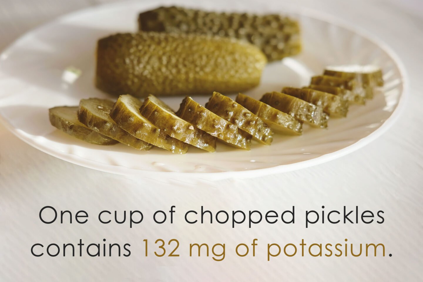 potassium in one cup of chopped pickles