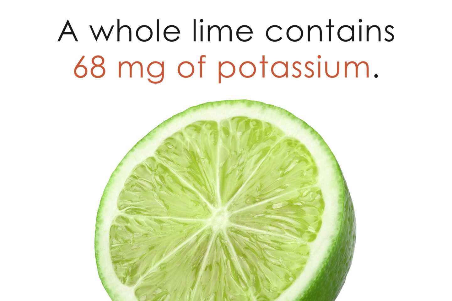potassium in whole lime