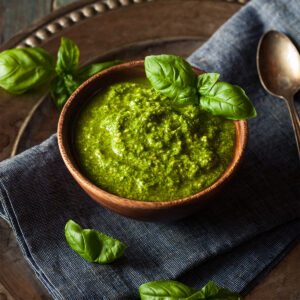 raw organic green pesto