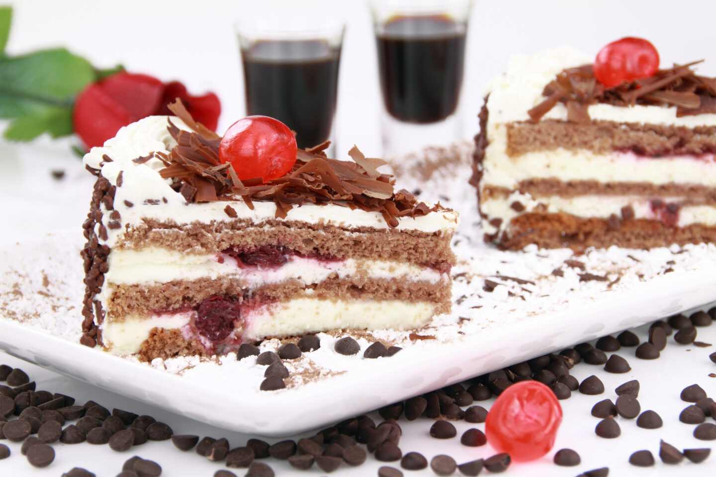 black forest cake with cherry liqeur