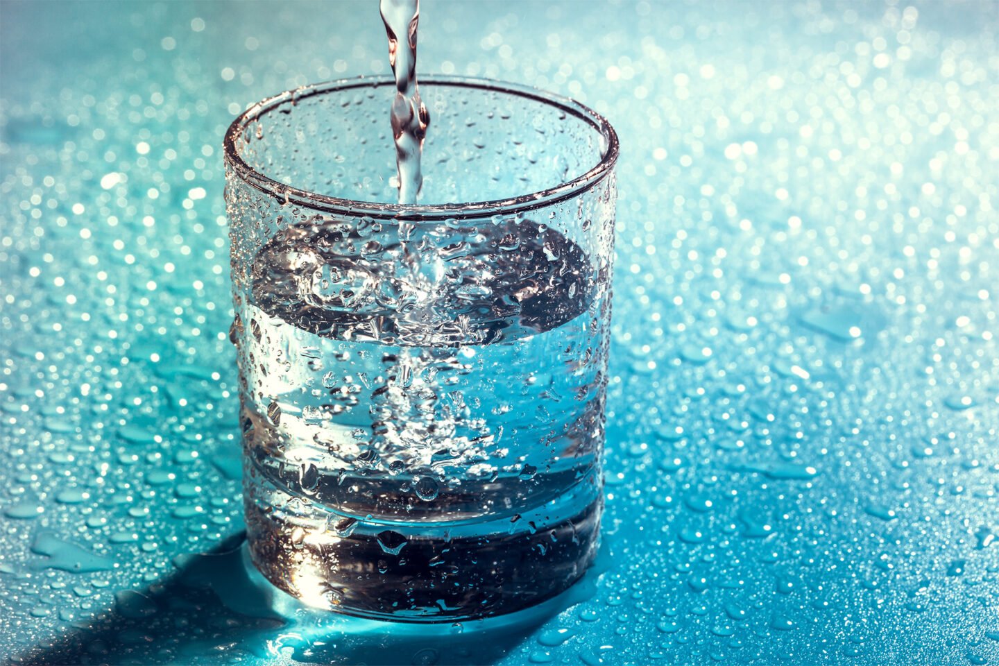 cool glass of alkaline water