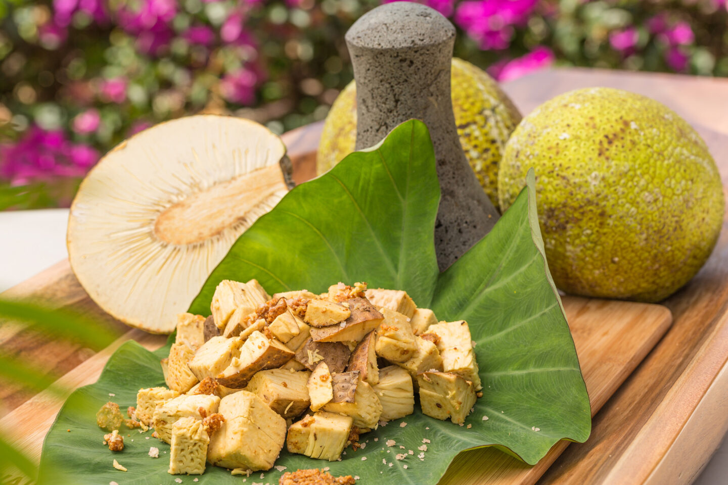 breadfruit ulu ready to pound into paiai
