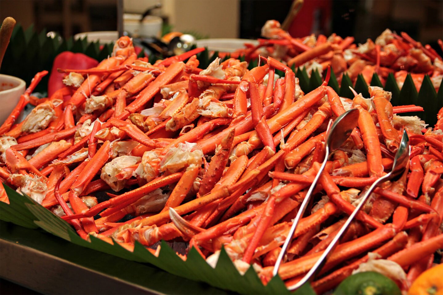 coconut crab legs served at buffet