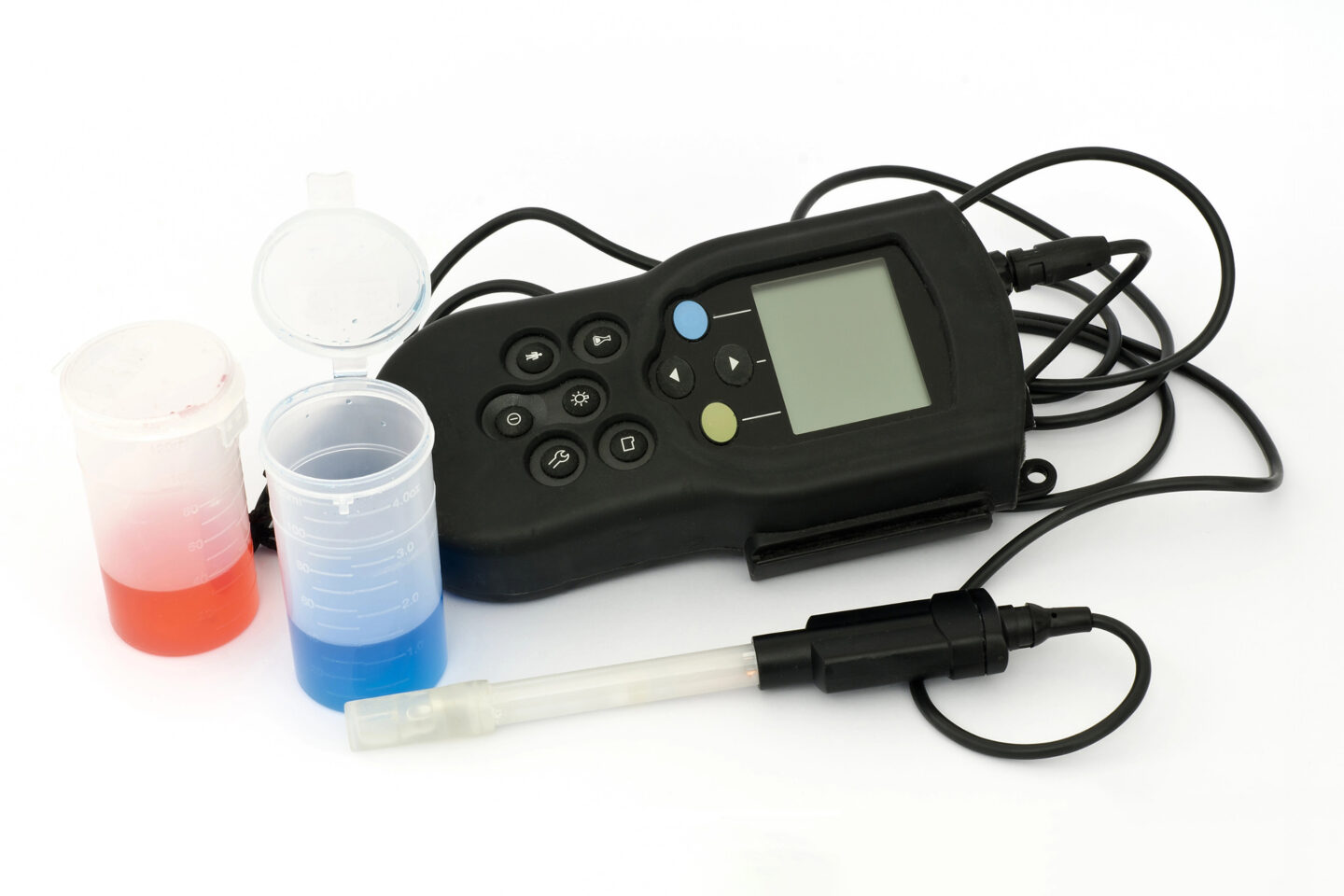ph meter with electrodes for testing liquids