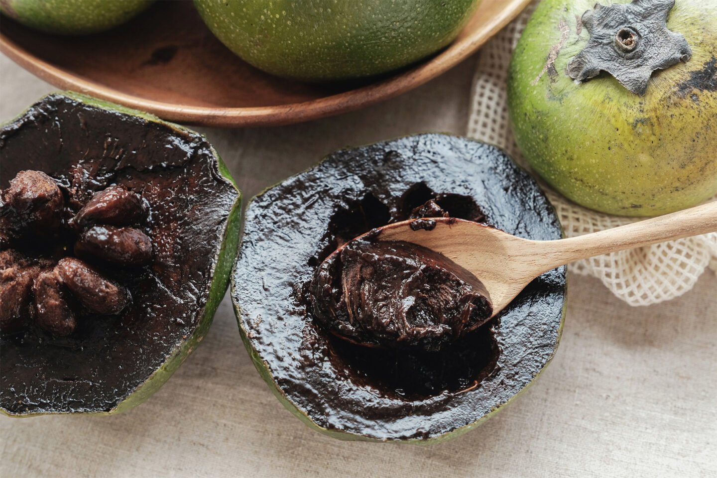 black sapote chocolate pudding fruit