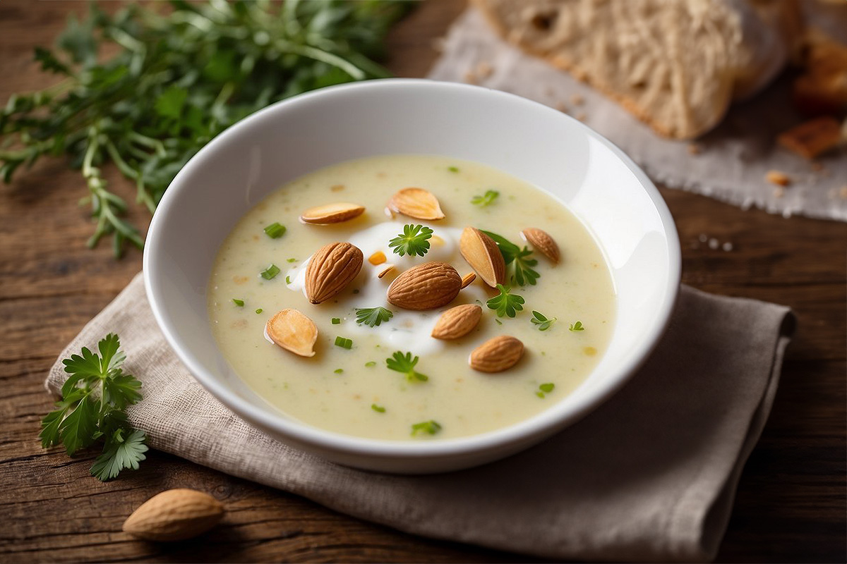 cold almond garlic soup