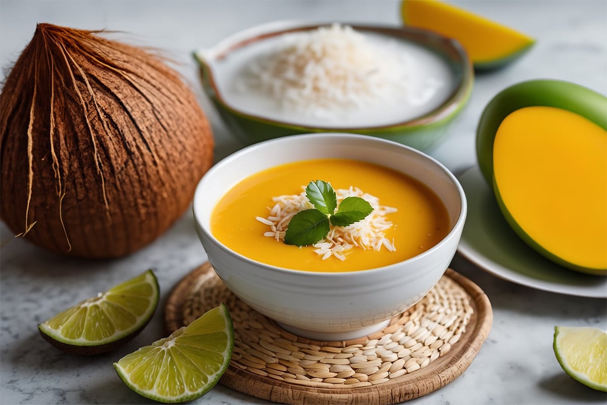 mango coconut and lime soup