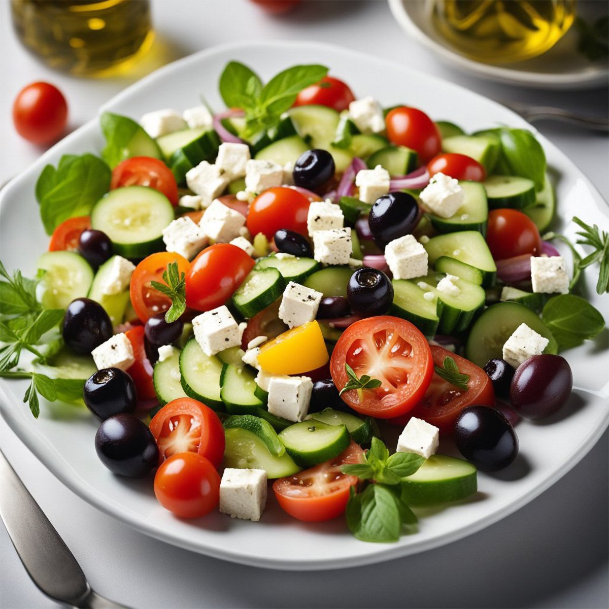 Greek Salad with Feta - Tastylicious