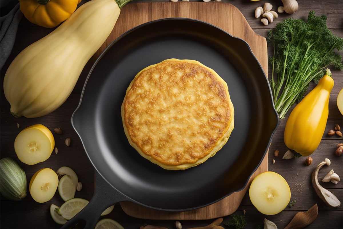 squash pancake in a pan