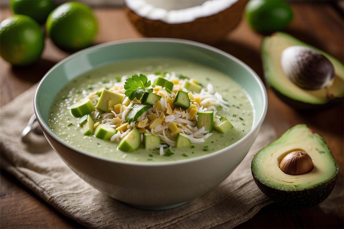 chilled avocado and coconut soup