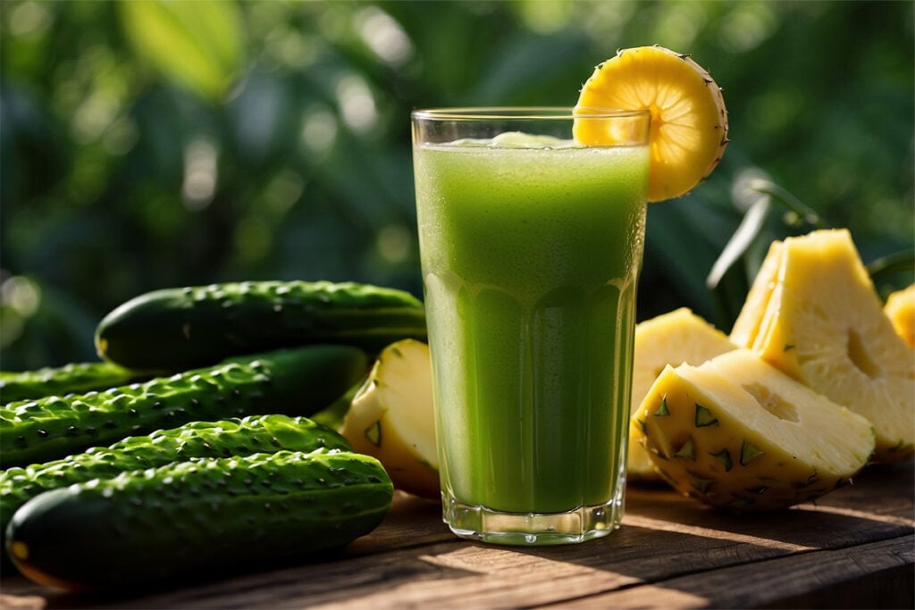 Cool and Sweet Cucumber Pineapple Juice - Tastylicious