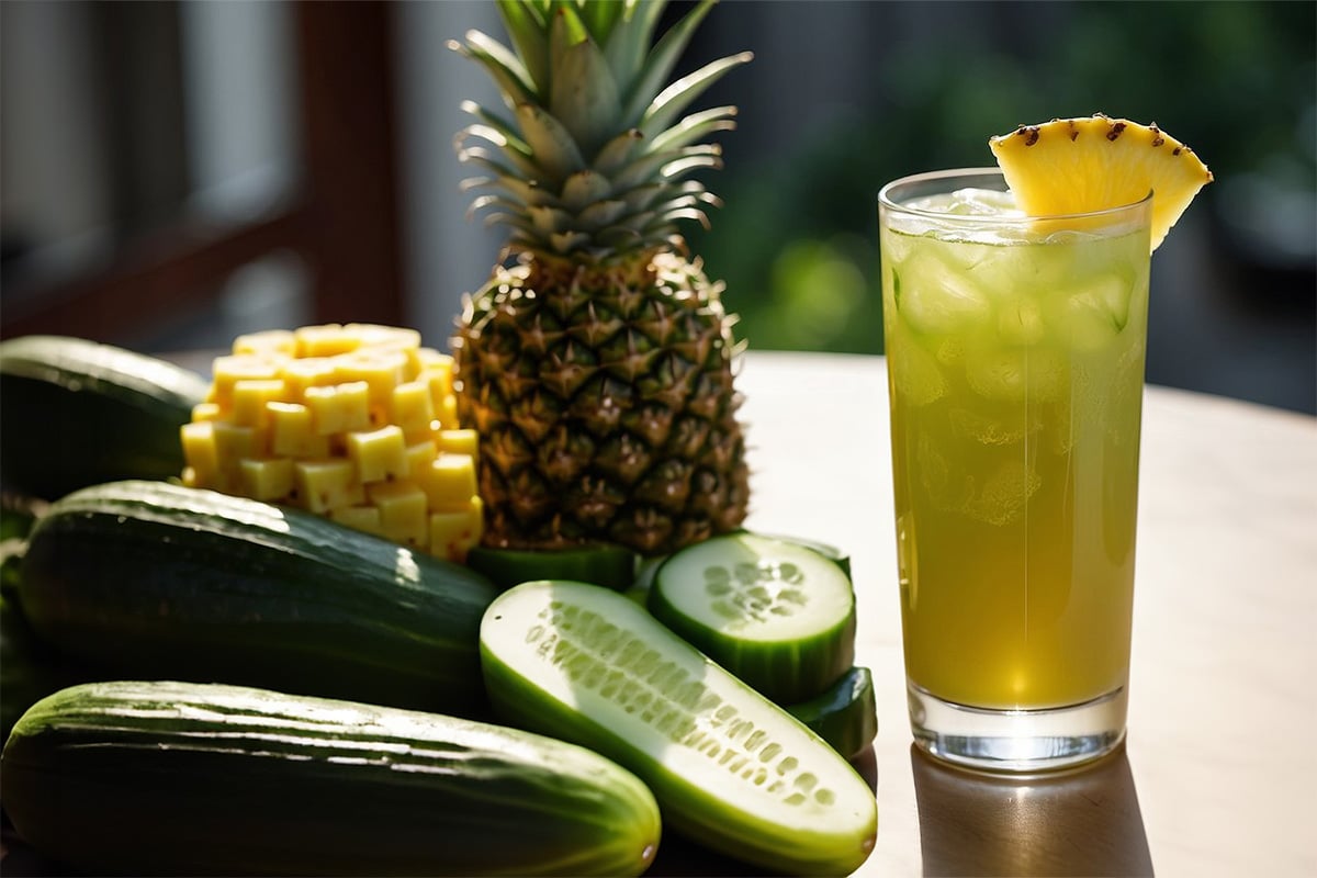 Cool and Sweet Cucumber Pineapple Juice - Tastylicious