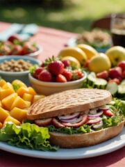 summer foods on a picnic table