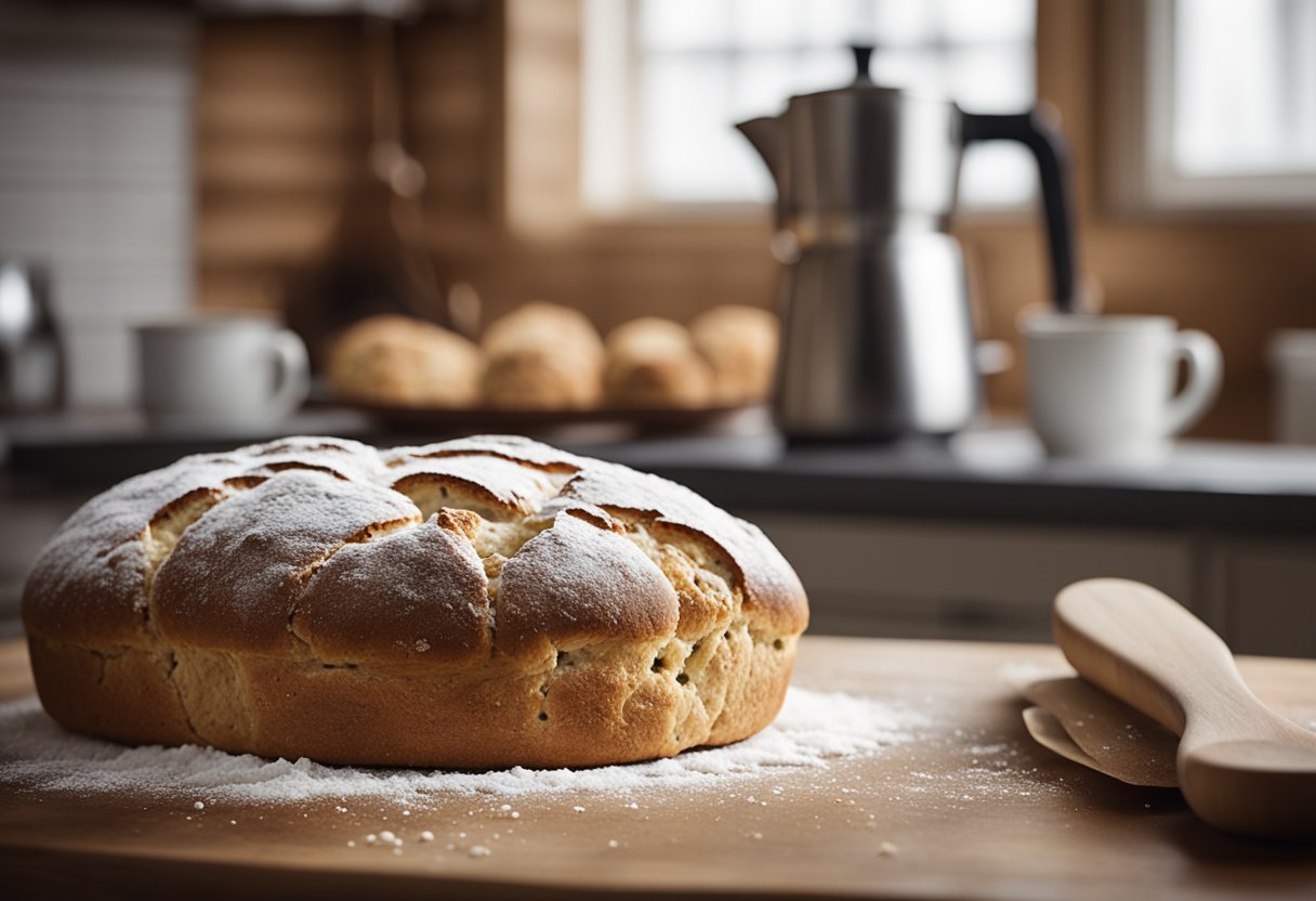 irish soda bread on the counter