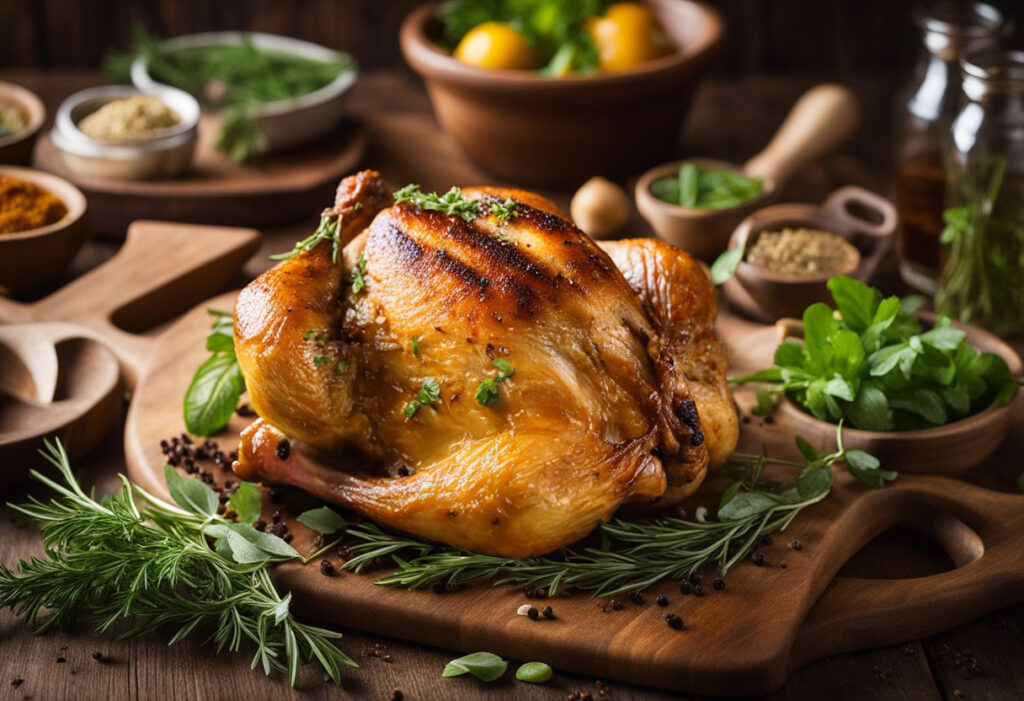 Roasted Spring Chickens Seasoned with Spice Rub - Tastylicious