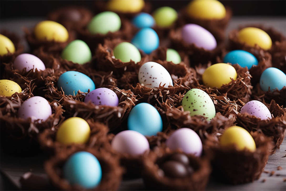chocolate coconut eggs for easter party food