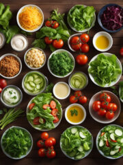 different fresh garden salads