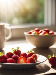 strawberries on a plate