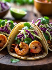 Tajin Shrimp Tacos with Cabbage Slaw