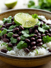 black beans rice bowl
