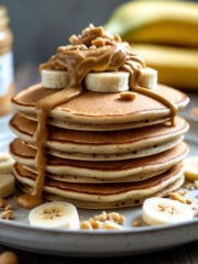 High-Protein, Low-Glycemic Peanut Butter Banana Pancakes