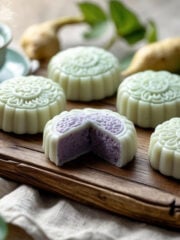 Snow Skin Mooncakes with Taro Filling