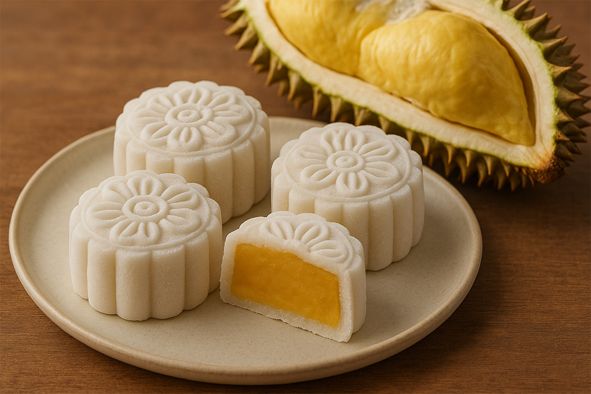 Durian Snow Skin Mooncakes