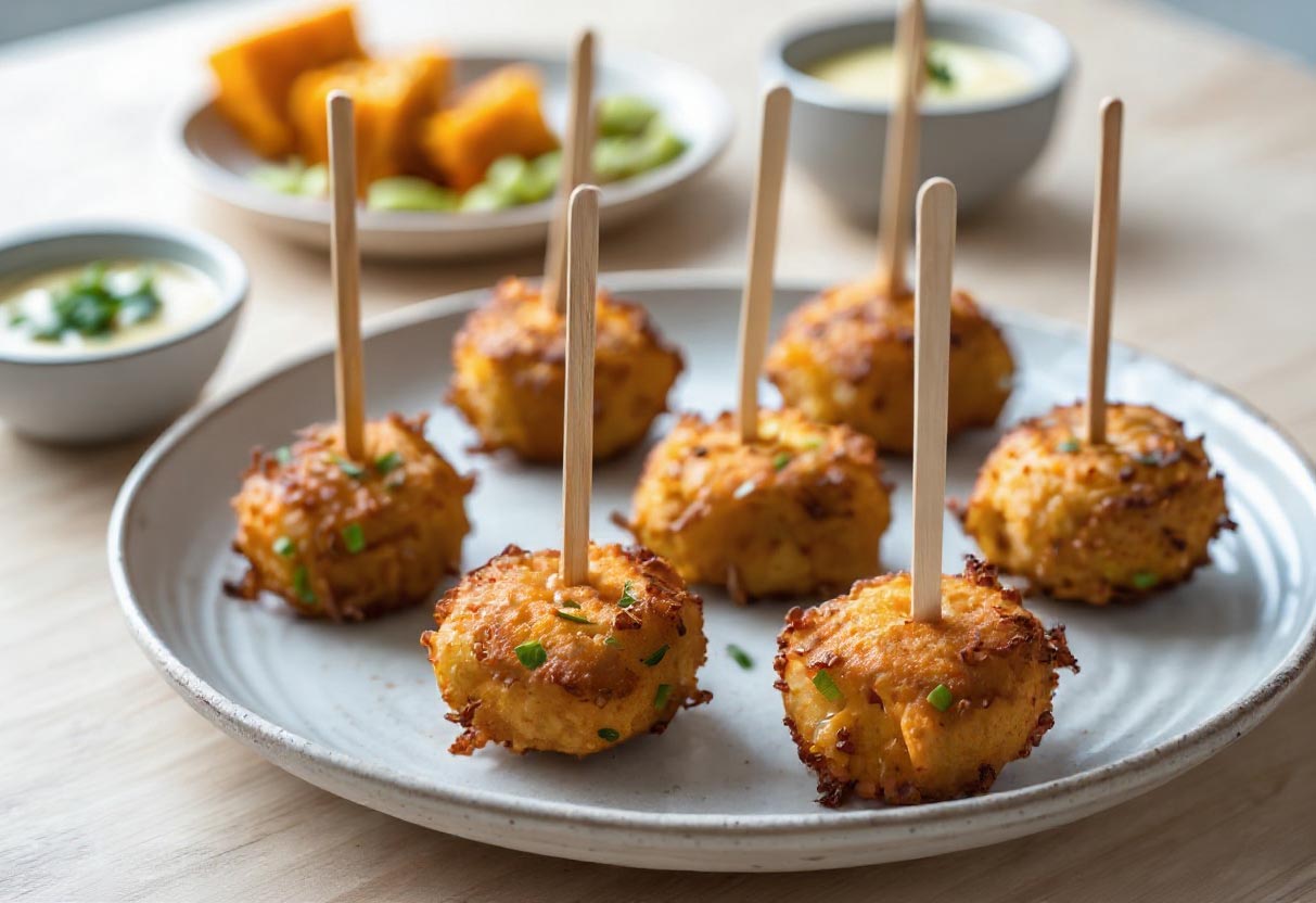 edamame pumpkin fritter pops