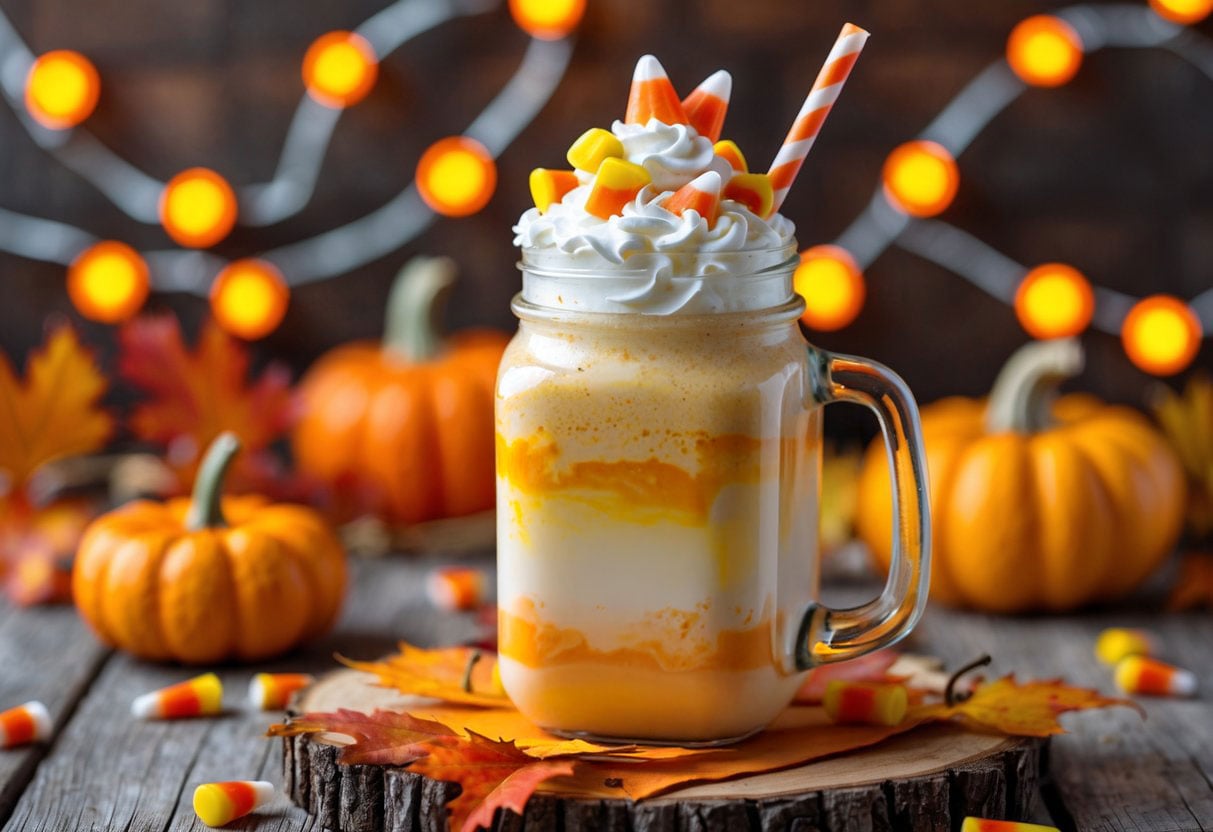 halloween candy corn pumpkin shake