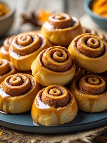 mini pumpkin cinnamon rolls