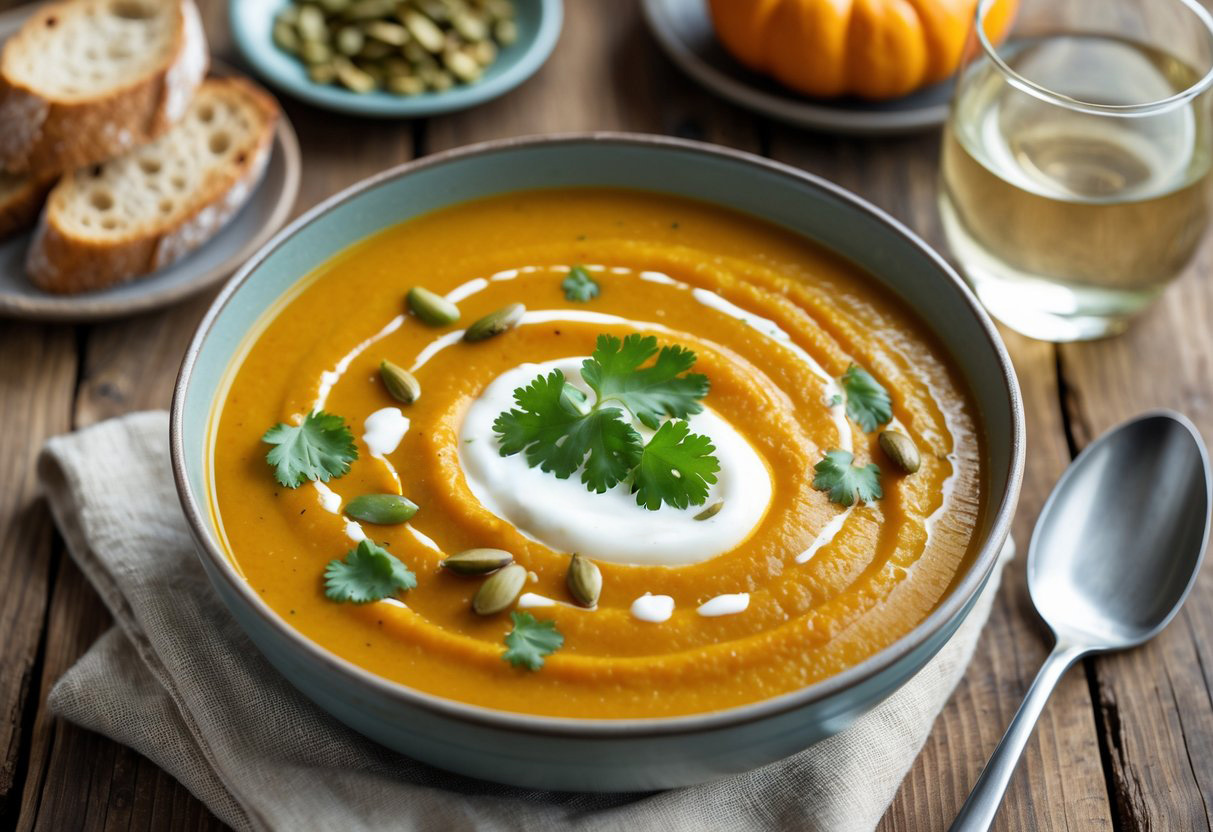 serving pumpkin curry