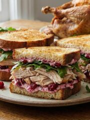leftover turkey sandwiches with cranberry mayo