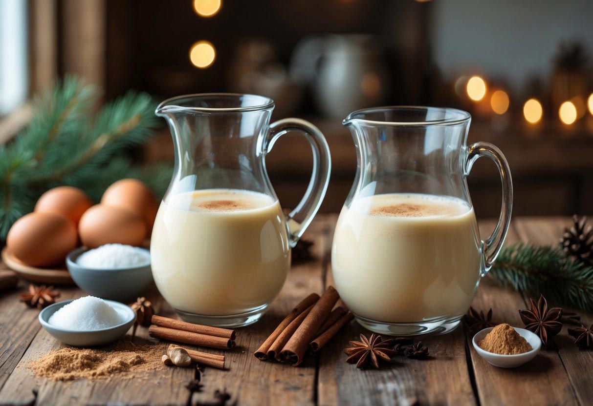 traditional custard style eggnog