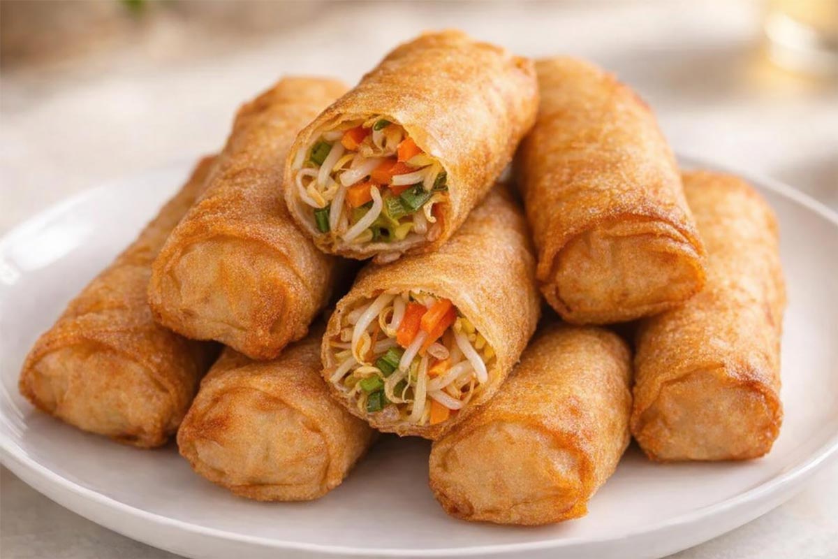 bean sprout veggie spring rolls