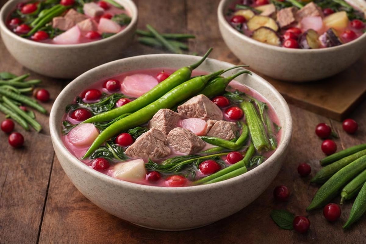 pork sinigang with cranberry broth