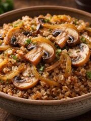 buckwheat kasha with mushrooms onions