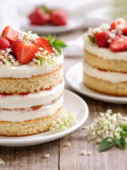 elderflower and strawberry spring cakes recipe
